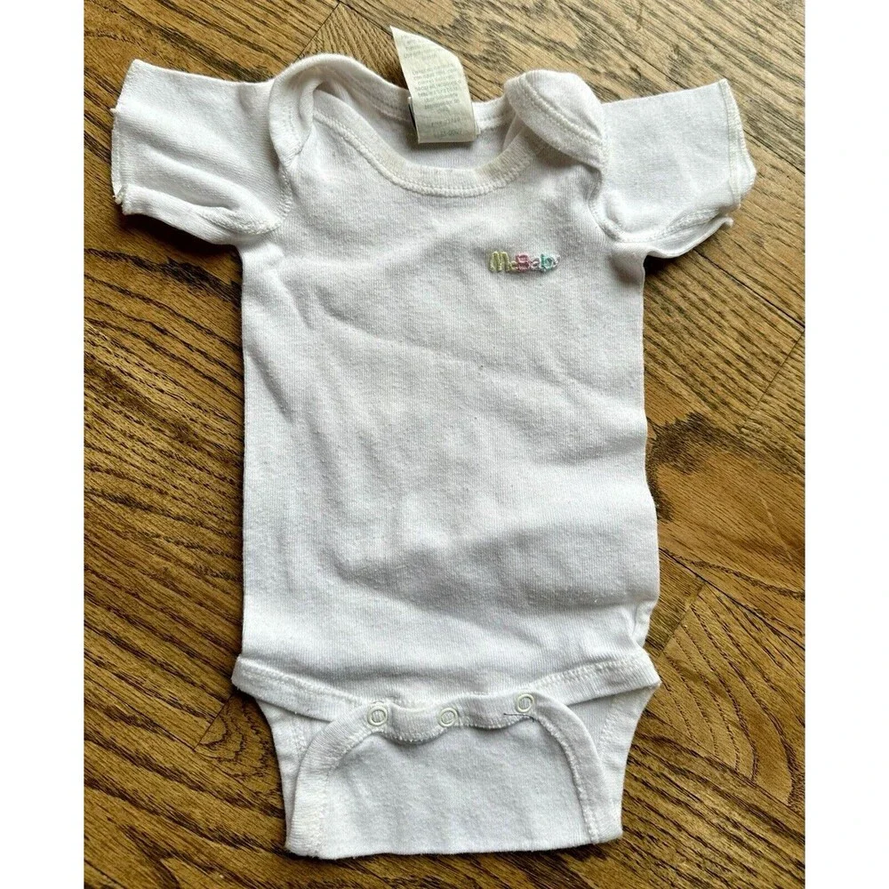 Vintage‎ McBaby McDonalds 90s One Piece White Newborn Snap Short Sleeve Bodysuit